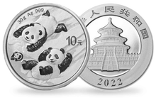 Monnaie de 10 Yuan en argent pur «Panda» Chine 2022